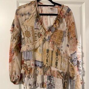 Anthropologie Bohemian Patchwork Blouse